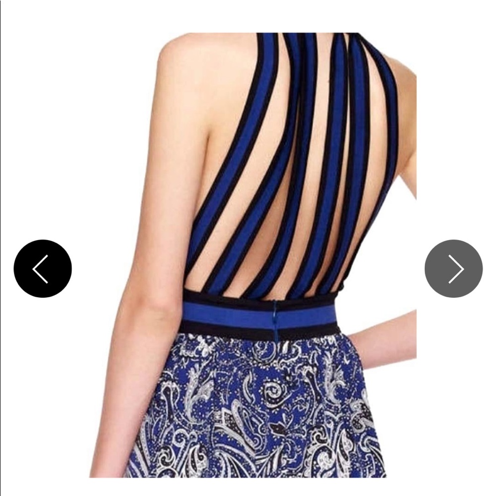 Michael Kors blue paisley maxi dress with stunning back strap detail